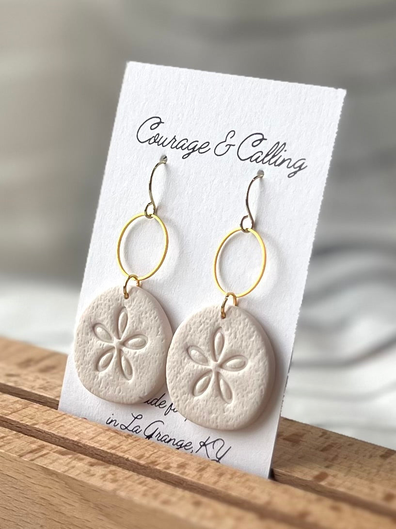 Sand Dollar Dangles in Cream