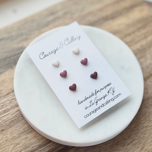 Micro Hearts Stud Pack in Valentine