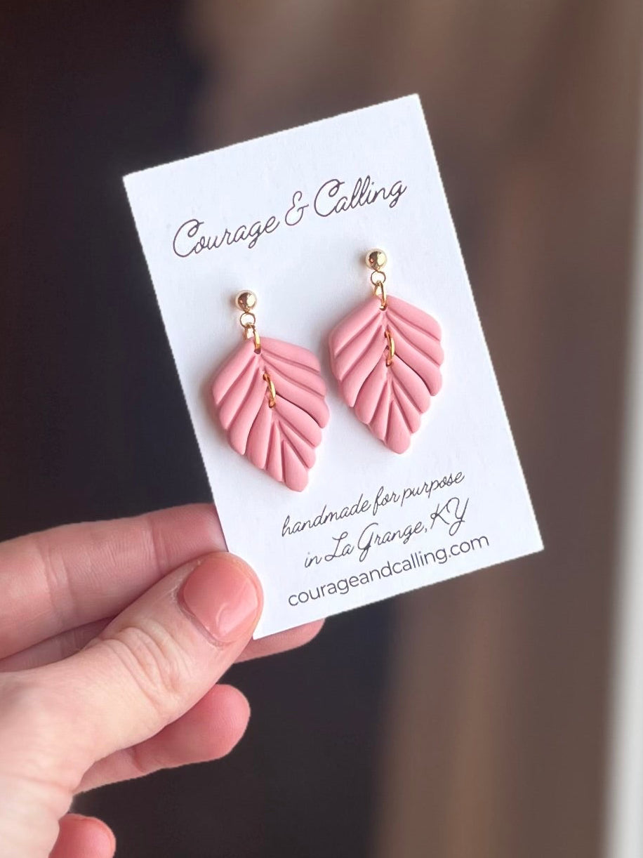 Mini Tori Dangles in Pink Coral