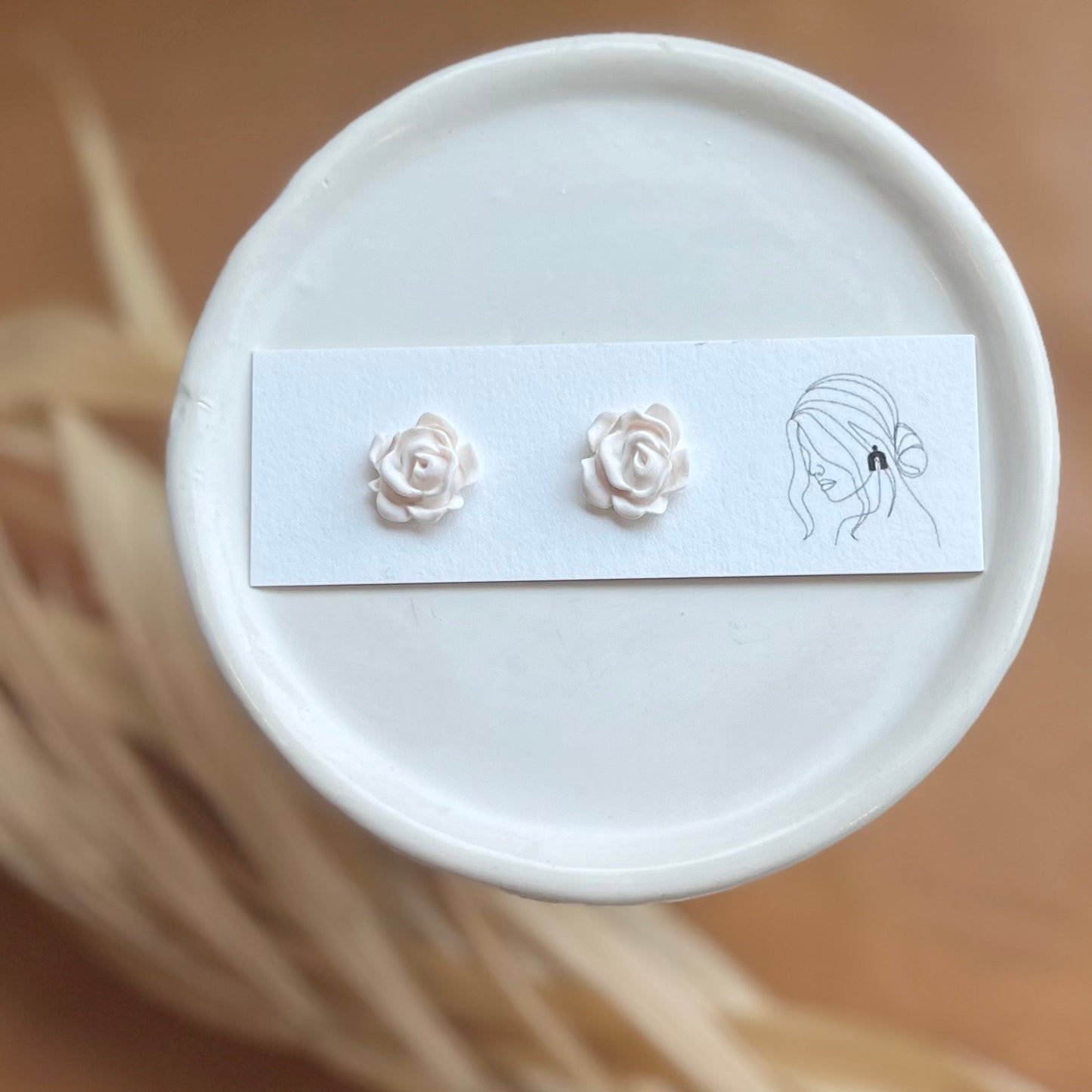 White Rose Studs