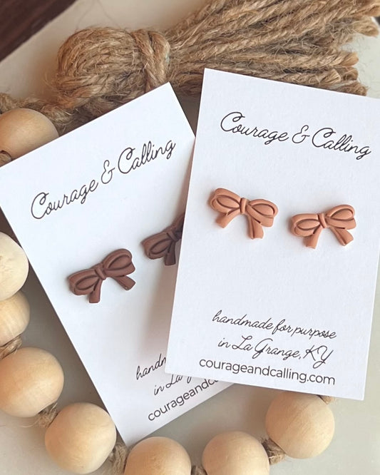 Mini Ribbon Bow Studs