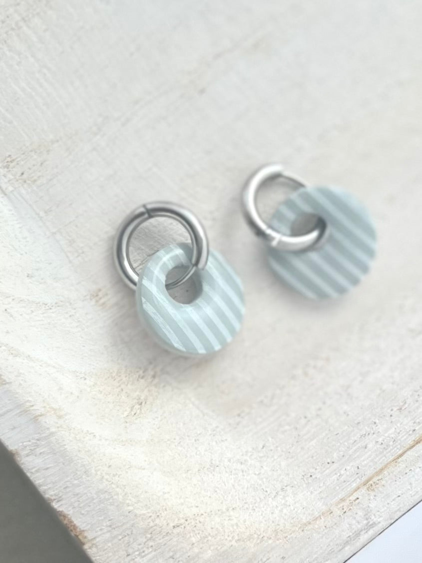 Denim Stripe Huggies in Silver