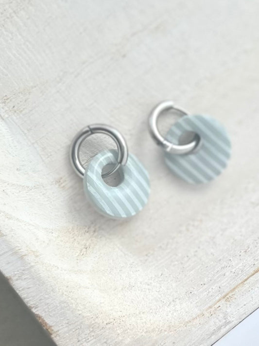 Denim Stripe Huggies in Silver
