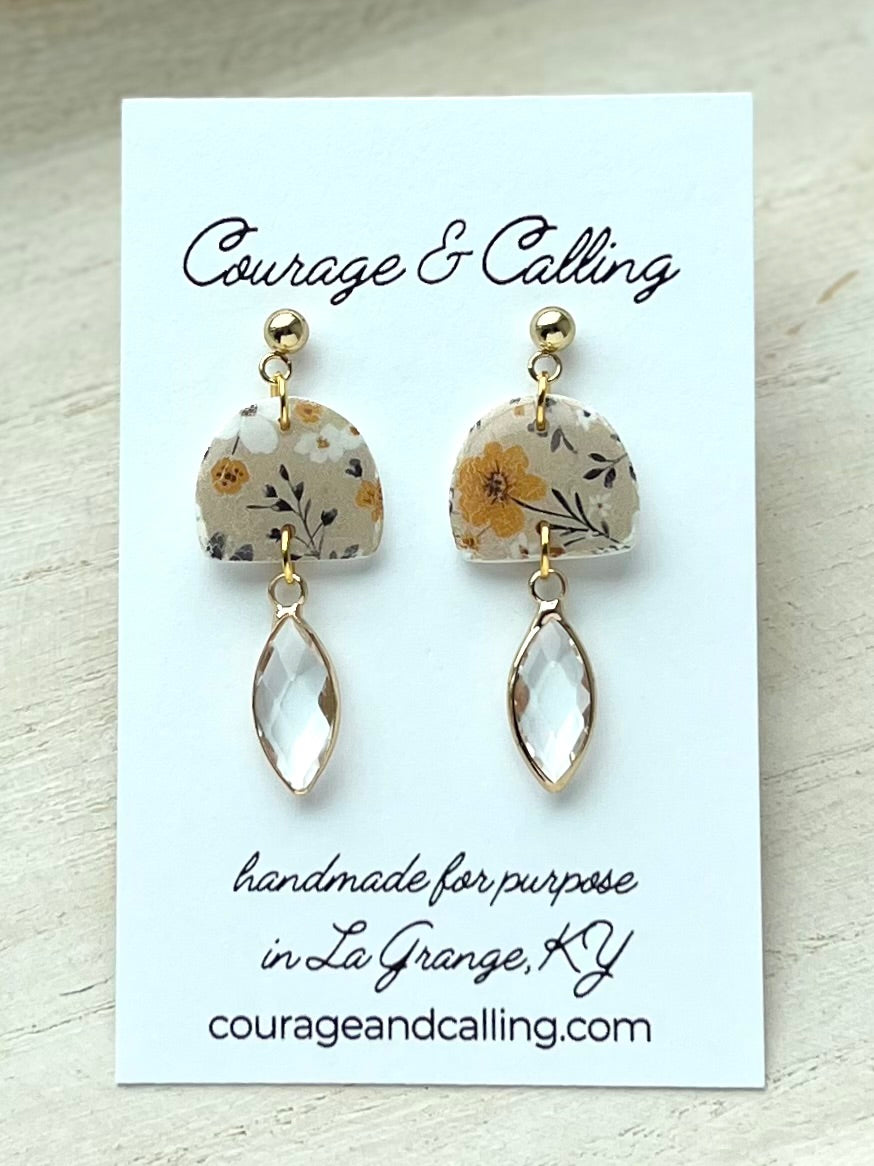 Yellow Wildflower Prism Dangles