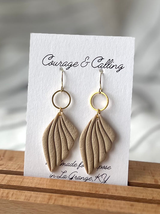 Seashell Dangles in Tan