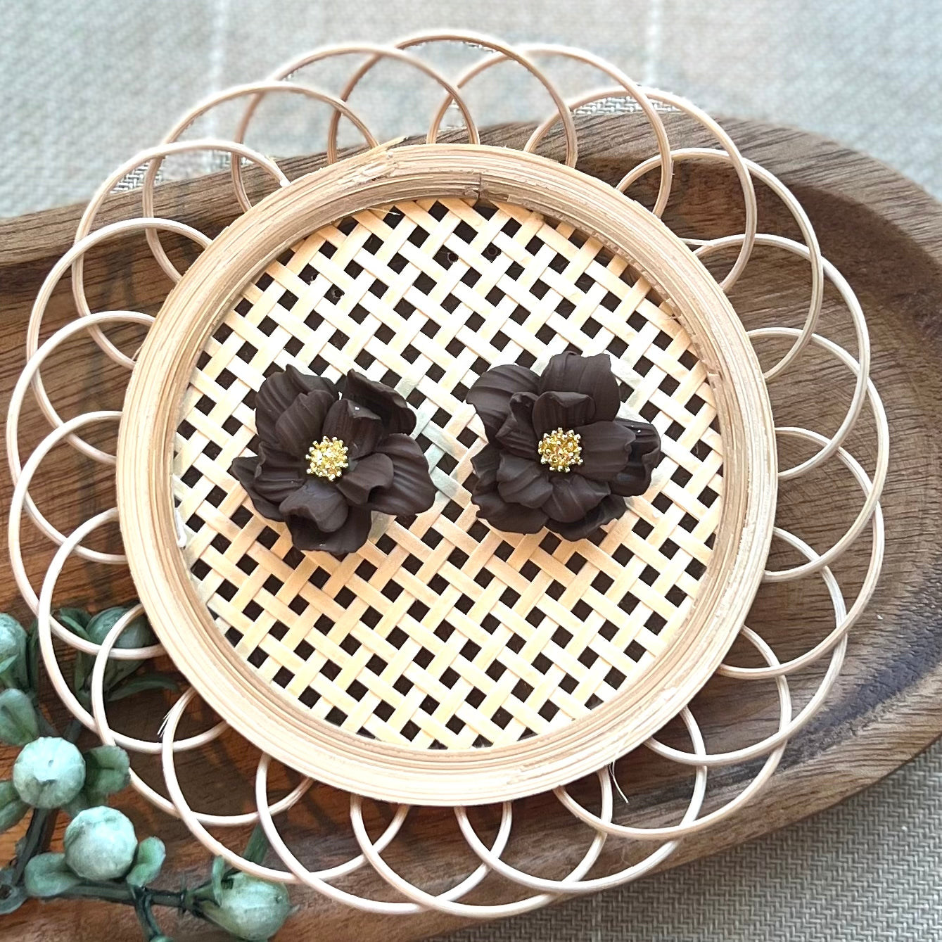 Textured Flower Statement Studs