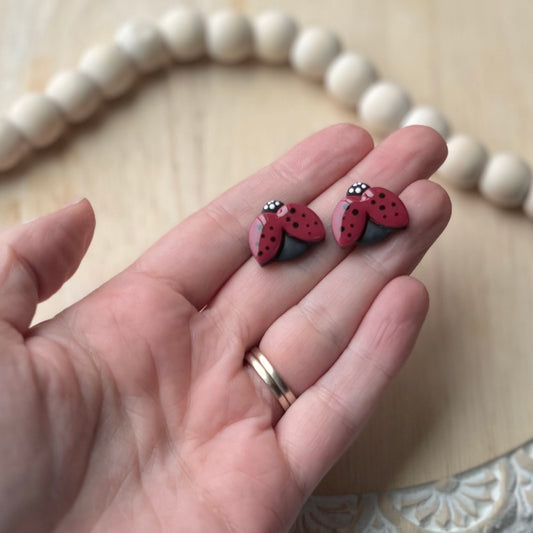 Ladybug Statement Studs