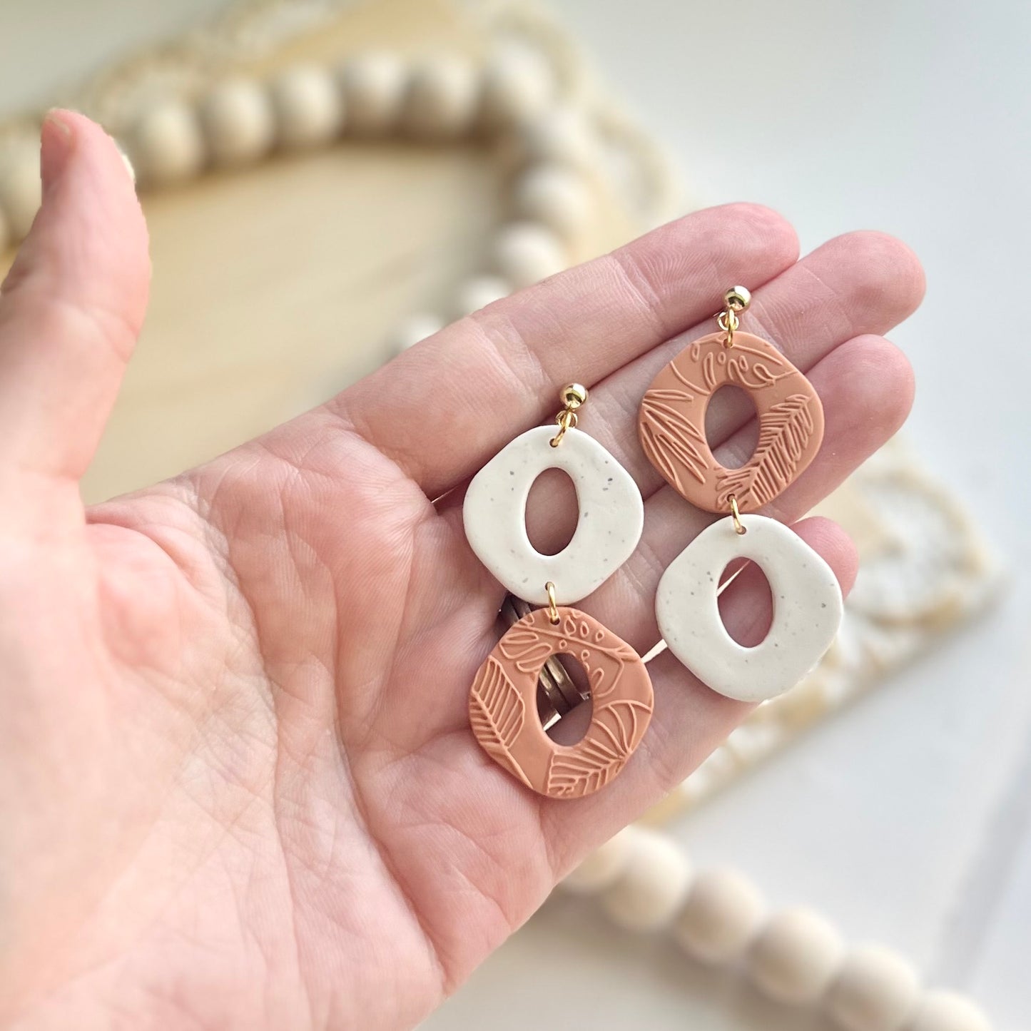 Lena Dangles in Peachy Terra Cotta