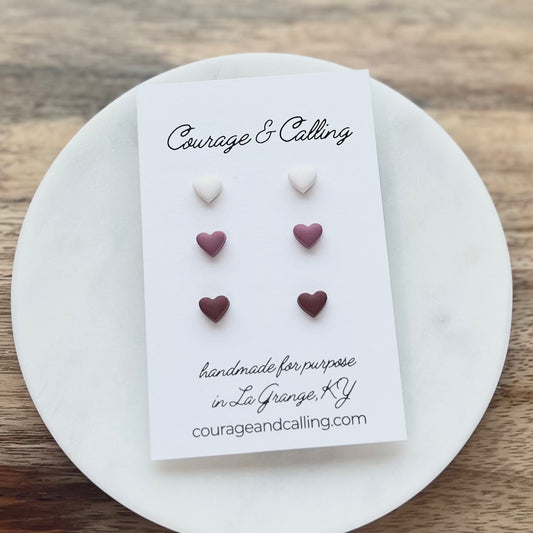 Micro Hearts Stud Pack in Valentine