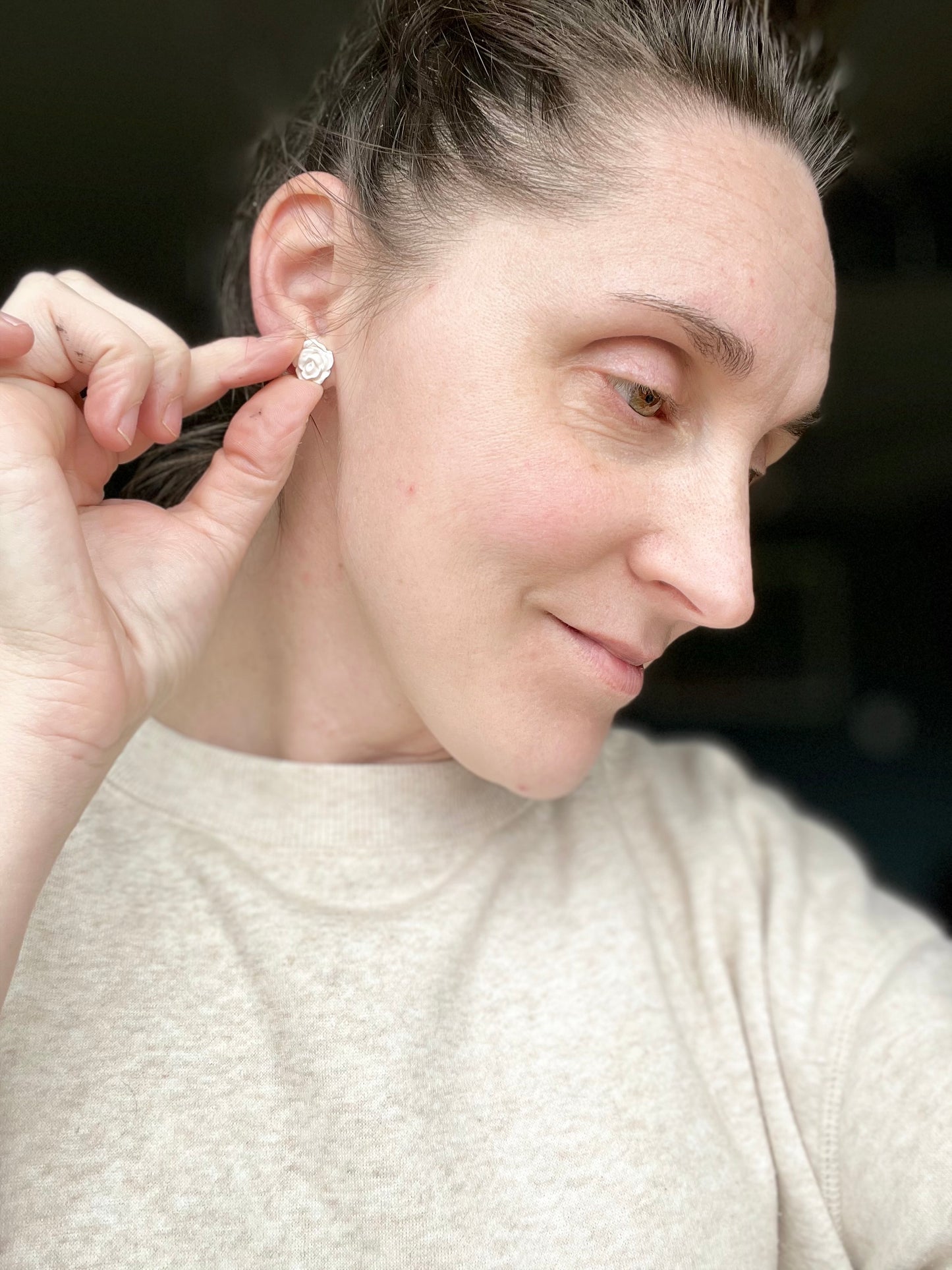 White Rose Studs