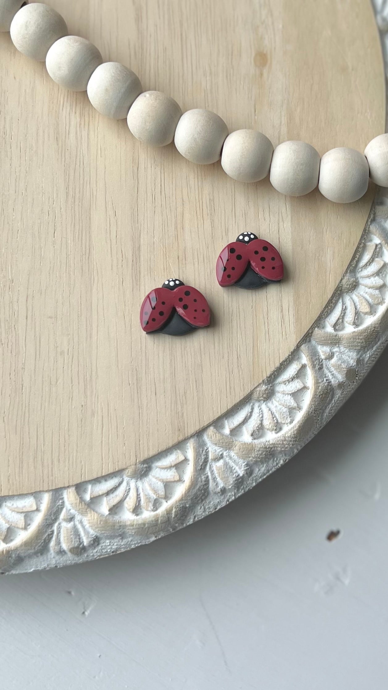 Ladybug Statement Studs