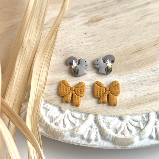 Squirrel & Bow Stud Pack