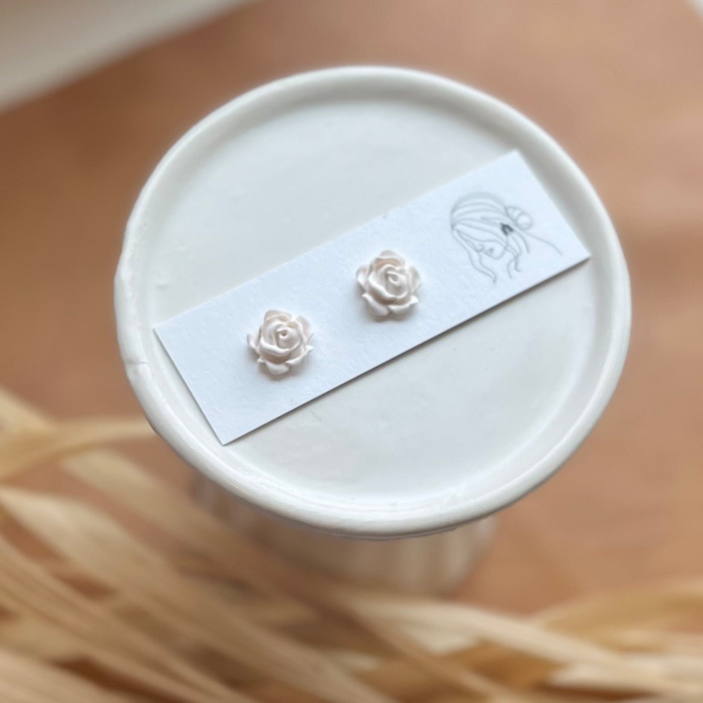 White Rose Studs