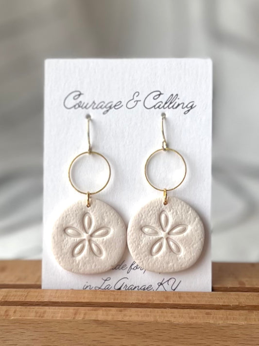 Sand Dollar Dangles in Cream