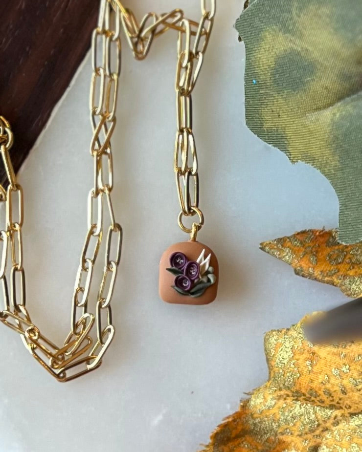 Mini Arch Necklace in Poppy