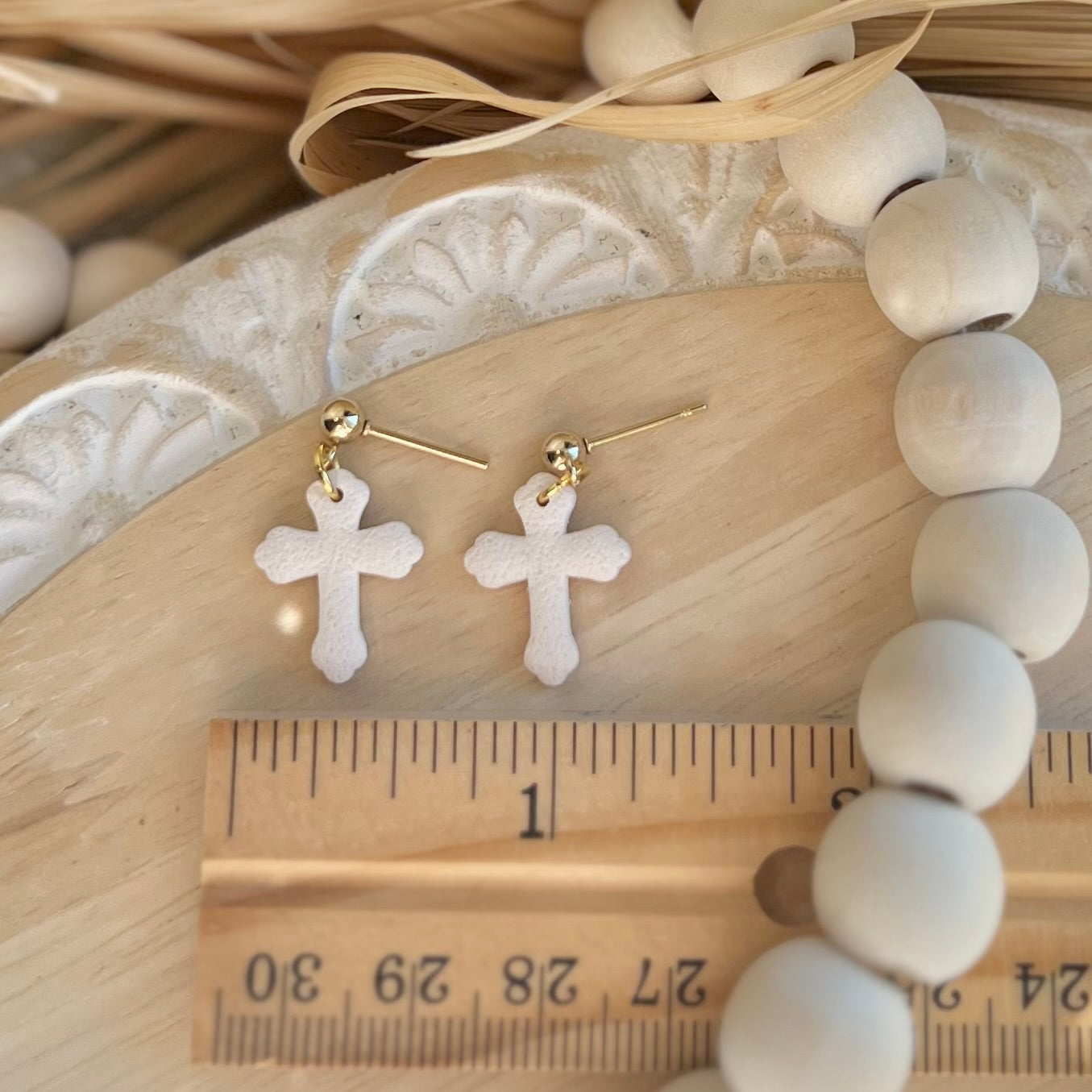 White Cross Dangles