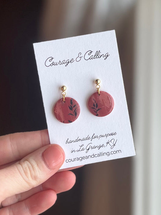 Mauve Feather Transfer Circles