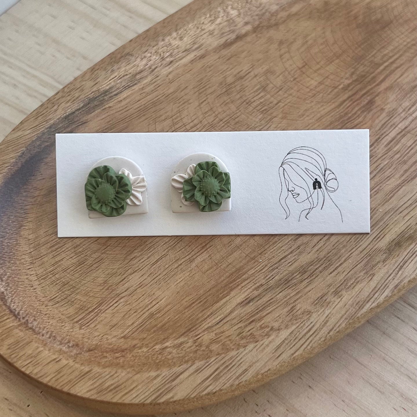 Green Garden Statement Studs