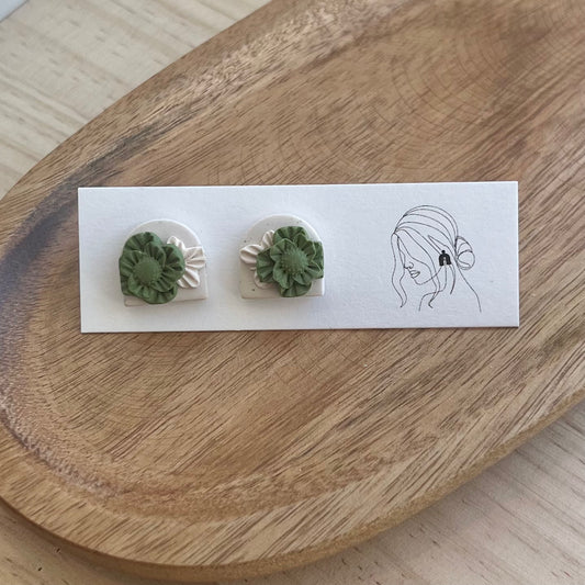 Green Garden Statement Studs
