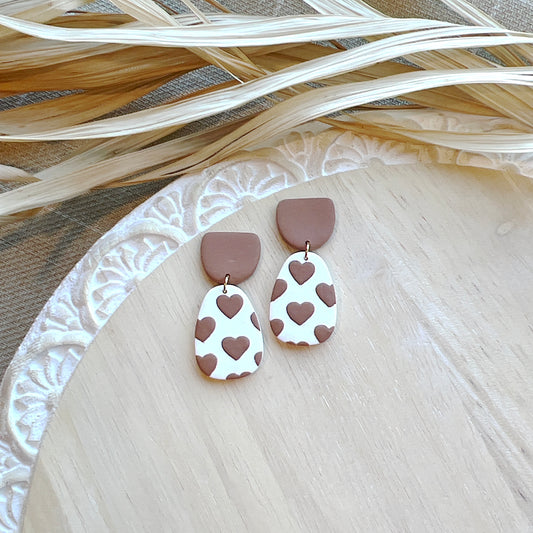 Bailey Heart Dangles in Tan