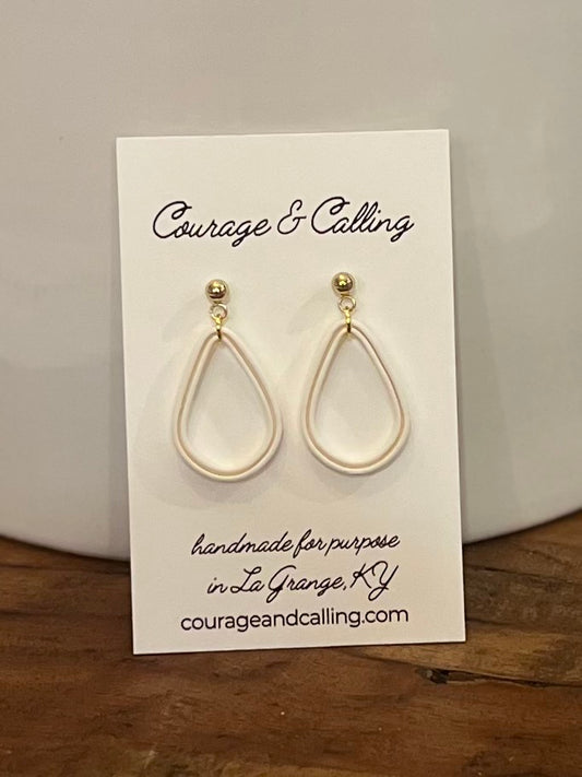 Skinny Loop Dangles in White