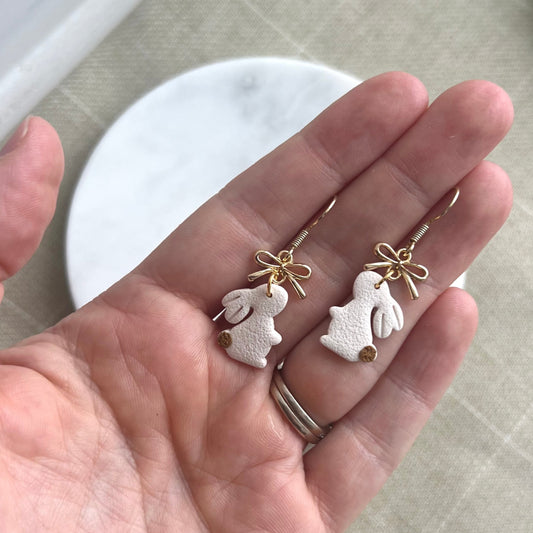 Bunny Dangles in Cream