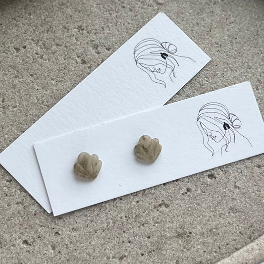Mini Sea Glass Sea Shell Studs