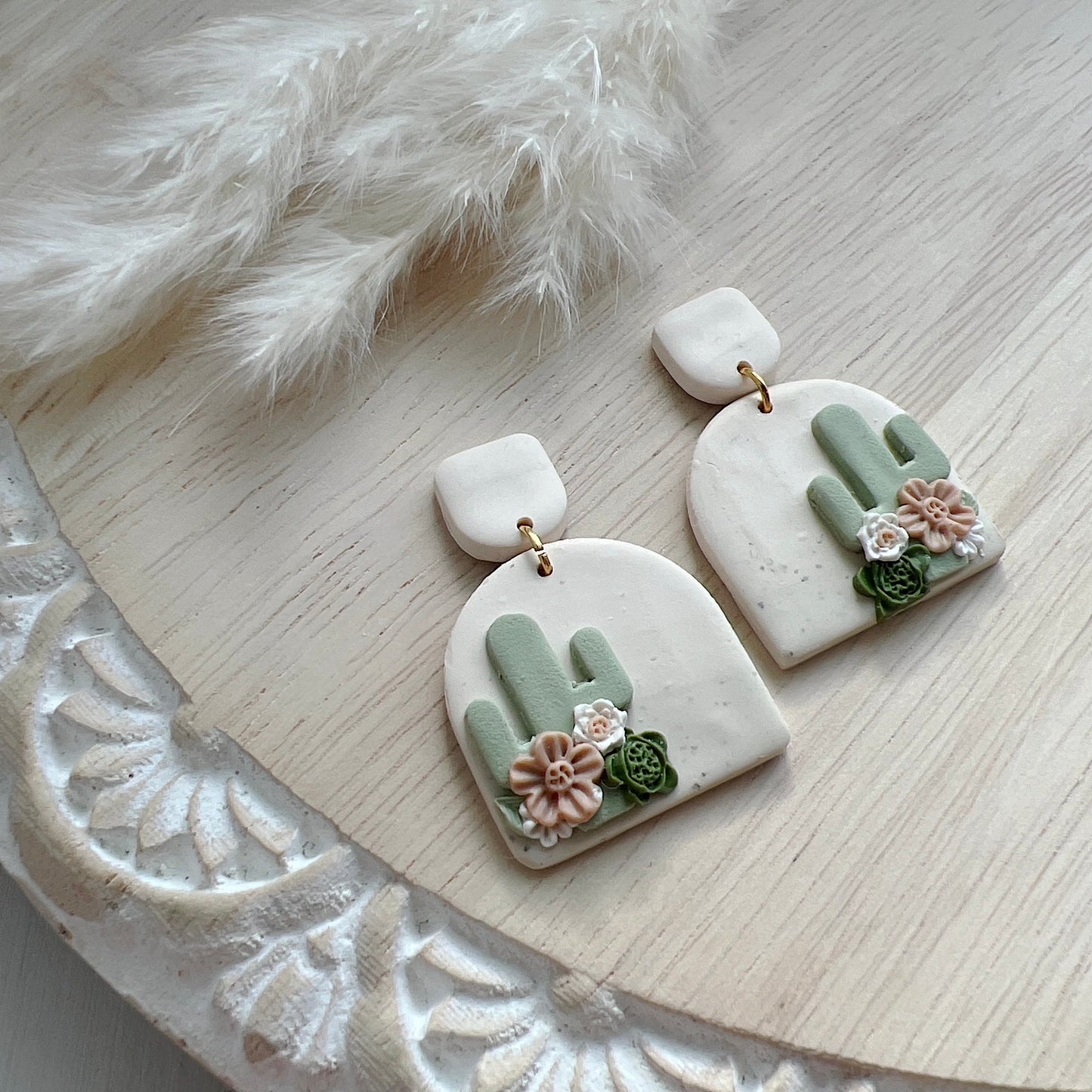 Floral Cactus Dangles