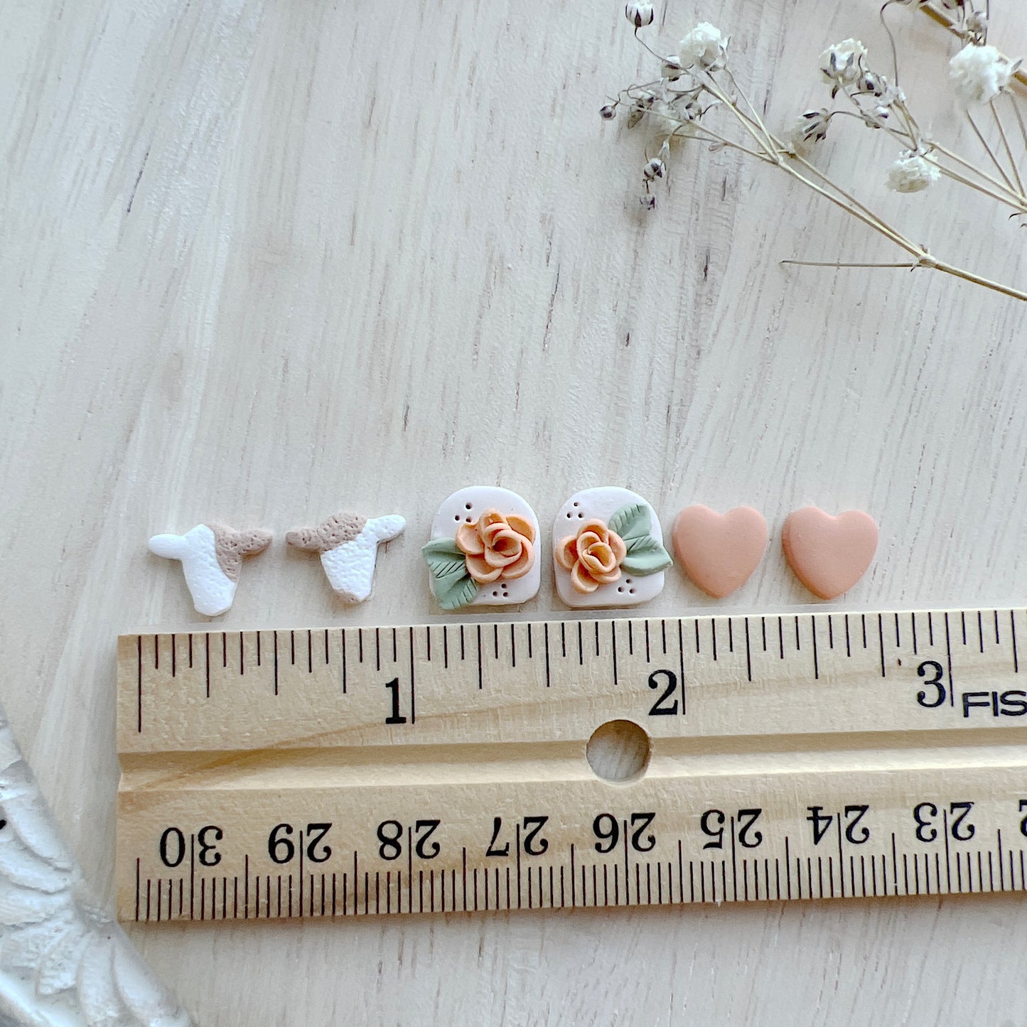 MINI Cow & Peach Rose Stud Pack