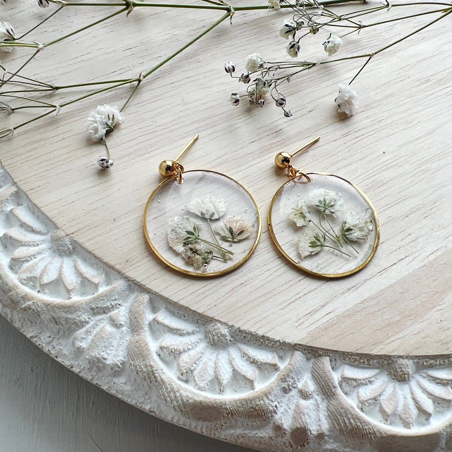 Baby’s Breath Resin Dangles