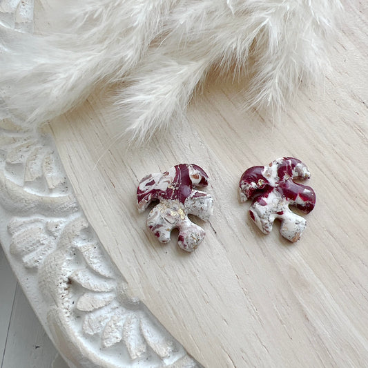 Southwest Red Quartz Monstera Studs