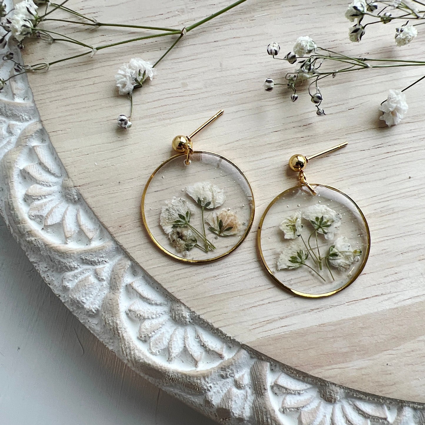 Baby’s Breath Resin Dangles