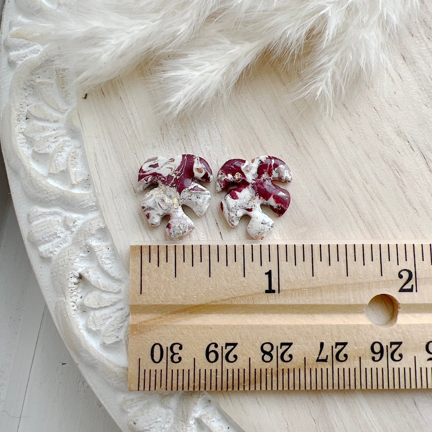 Southwest Red Quartz Monstera Studs