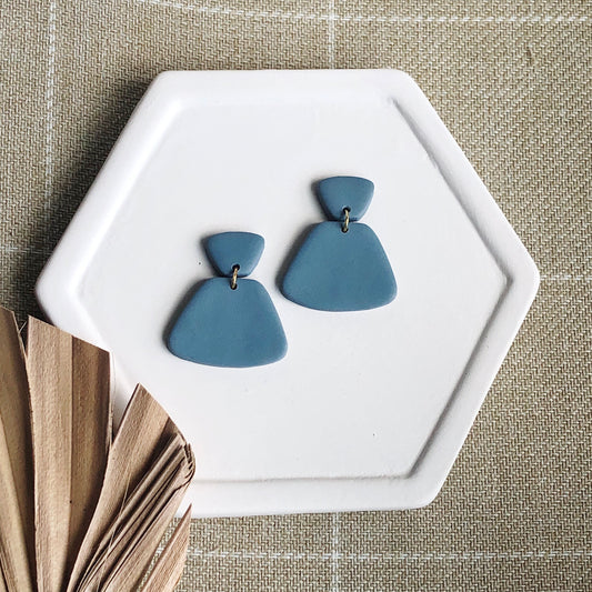 Teal Solid Fan Dangles