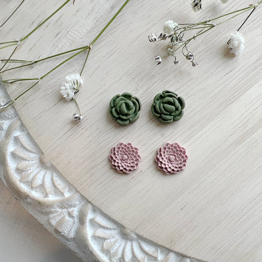 Succulent Floral Stud Pack #2