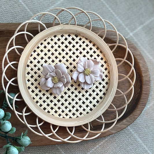Textured Flower Statement Studs
