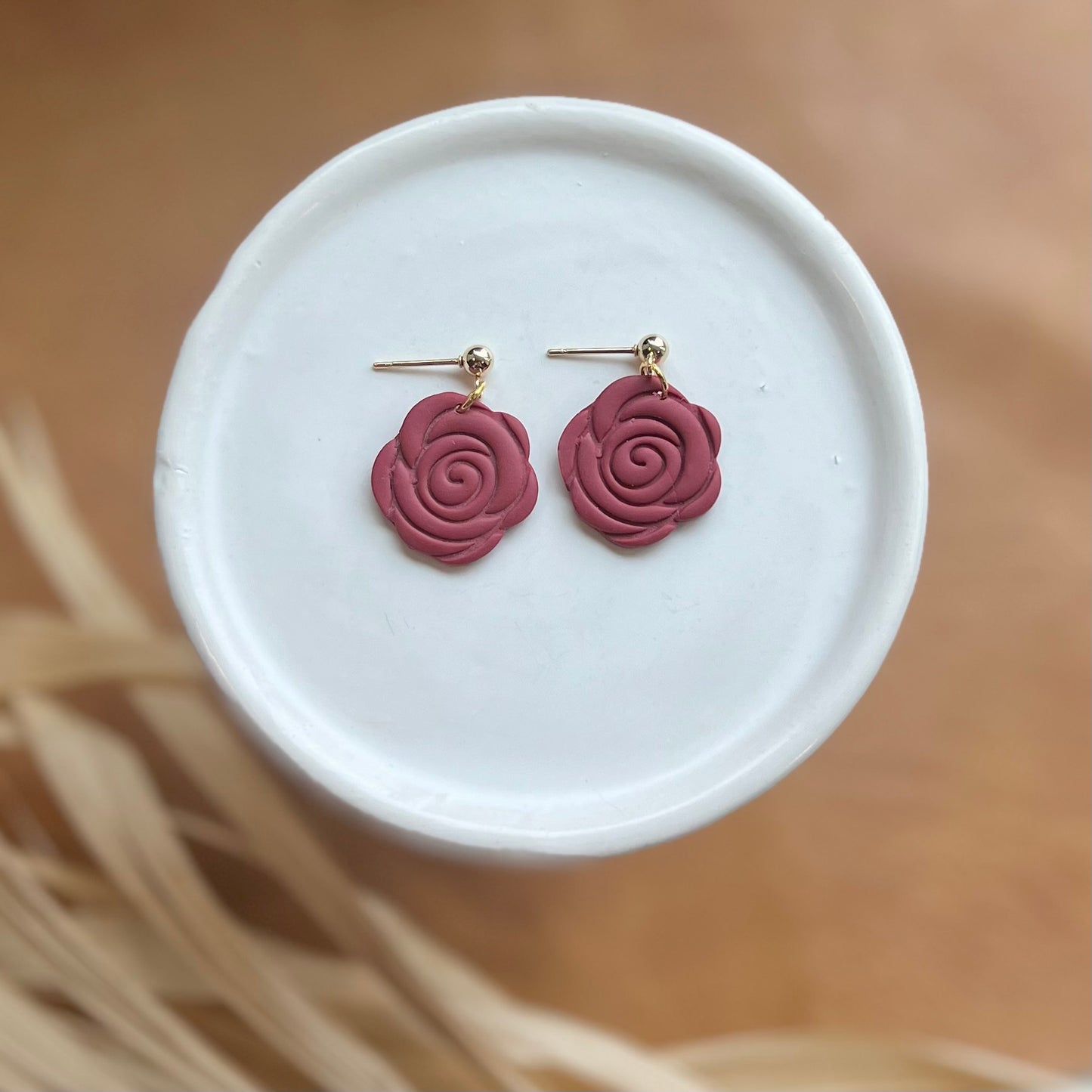 Rose Embossed Dangles