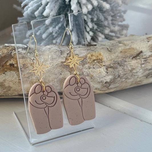 Nativity Dangles in Speckled Stone