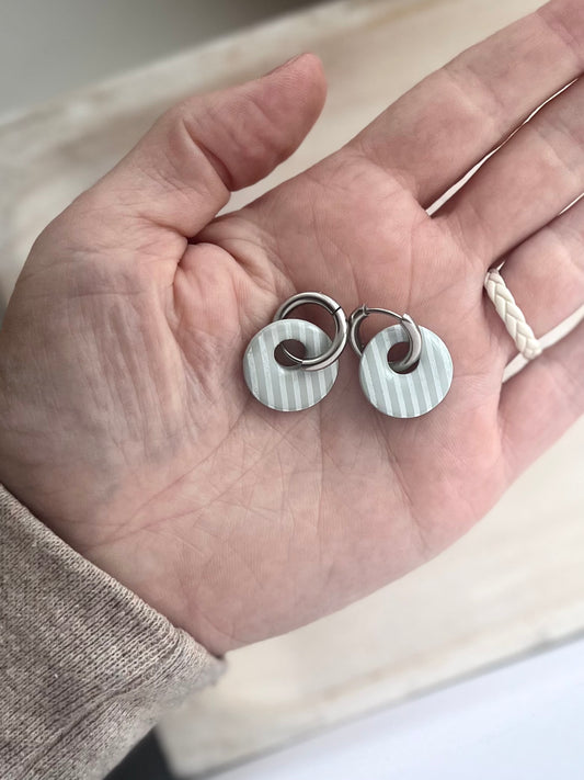 Denim Stripe Huggies in Silver