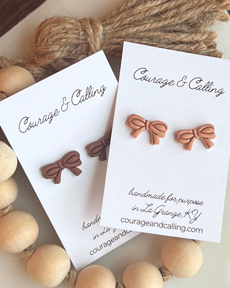 Mini Ribbon Bow Studs