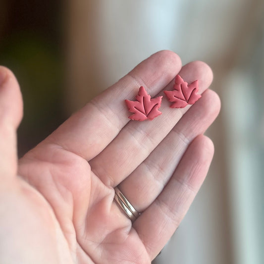 Fall Leaf Studs in Saffron