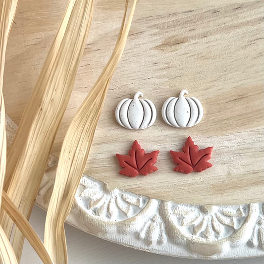 Pumpkin & Leaf Stud Pack