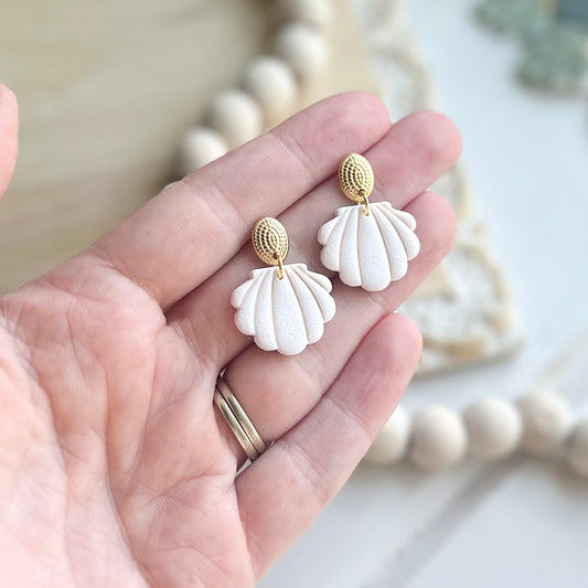 Hammered Oval Shell Dangles