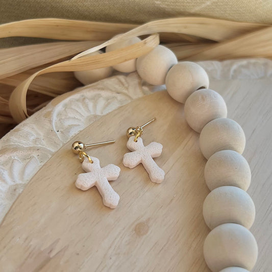 White Cross Dangles