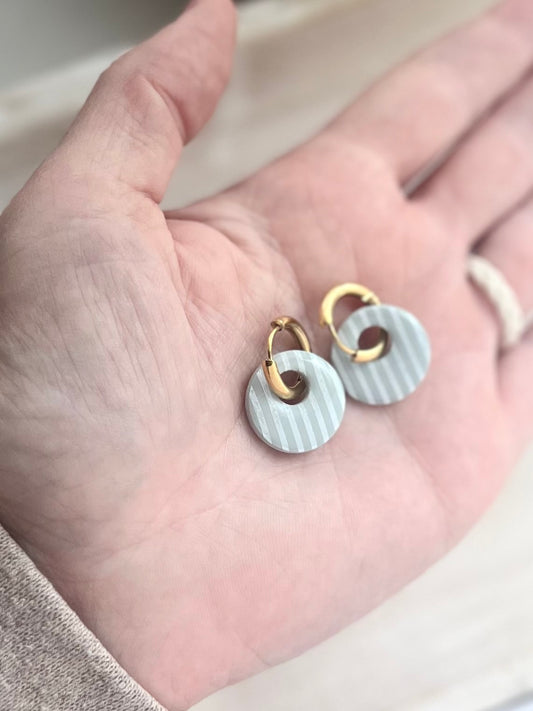Denim Stripe Huggies in Gold