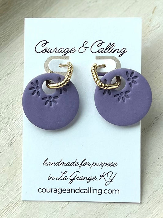 Moroccan Flower Huggies in Violet