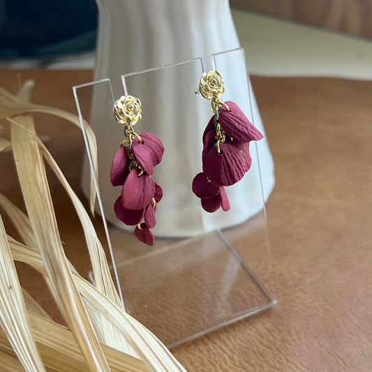 Cascading Rose Petal Dangles
