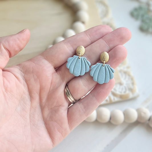 Hammered Oval Shell Dangles