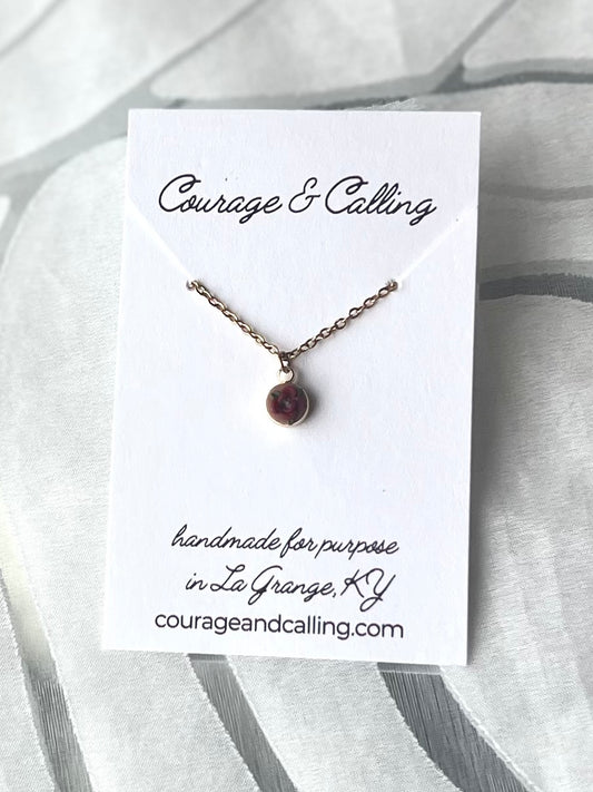 Micro Red Rose Necklace