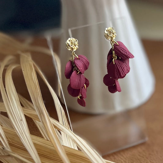 Cascading Rose Petal Dangles